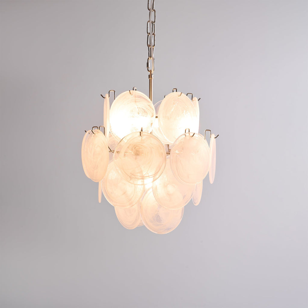 Aqua White Glass Murano Chandelier