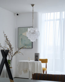 Aqua White Glass Murano Chandelier