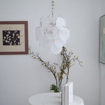 Aqua White Glass Murano Chandelier