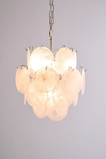 Aqua White Glass Murano Chandelier