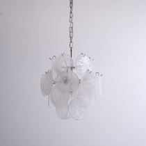 Aqua White Glass Murano Chandelier