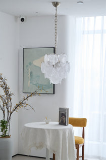 Aqua White Glass Murano Chandelier