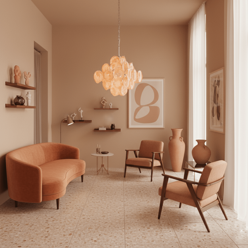 Aurelia Apricot Murano Glass Chandelier