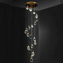 Masonry Faceted Crystal Prisms Chandeliers for Staircase Loft