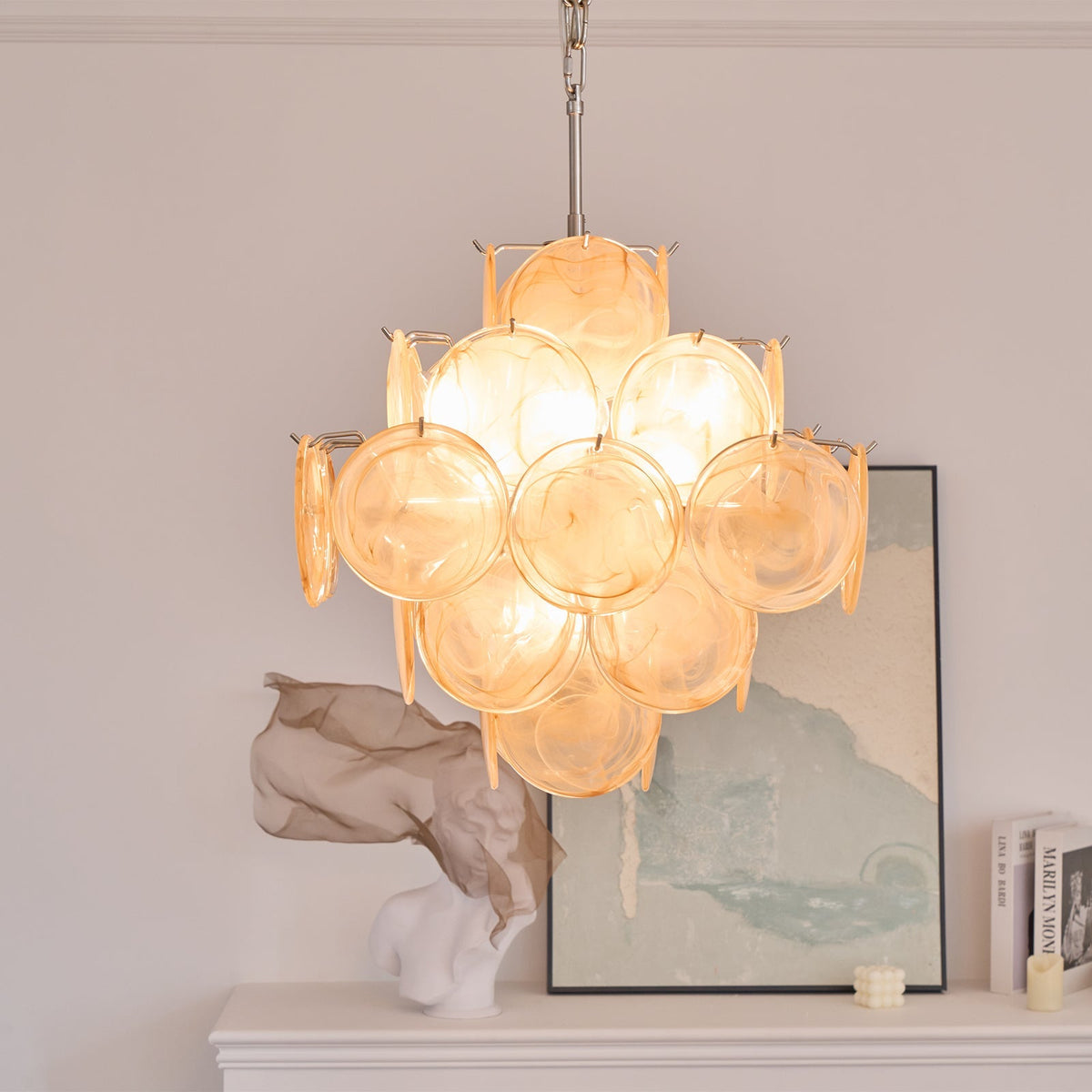 Aurelia Apricot Murano Glass Chandelier Main image