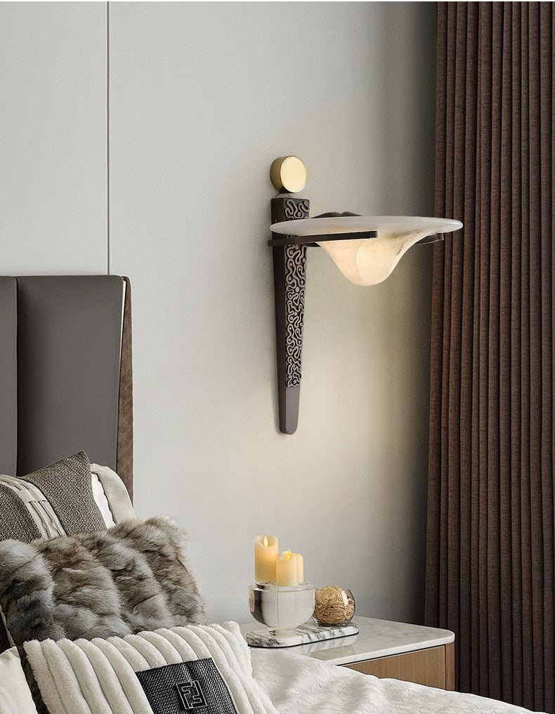 Aurelian Crest Alabaster Wall Sconce Secondary image