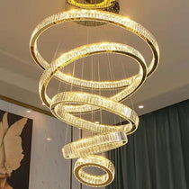 Modern Front Entryway Chandelier 3/4/5/6/7 Rings Crystal Gold/ Chrome Finish Ceiling Lamp