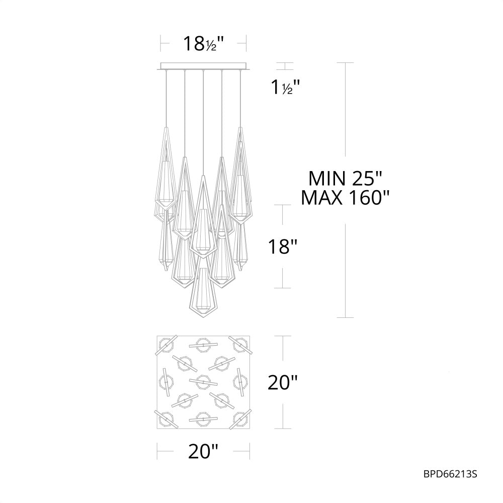 Schobek Crystal Linear Chandelier 13 Light