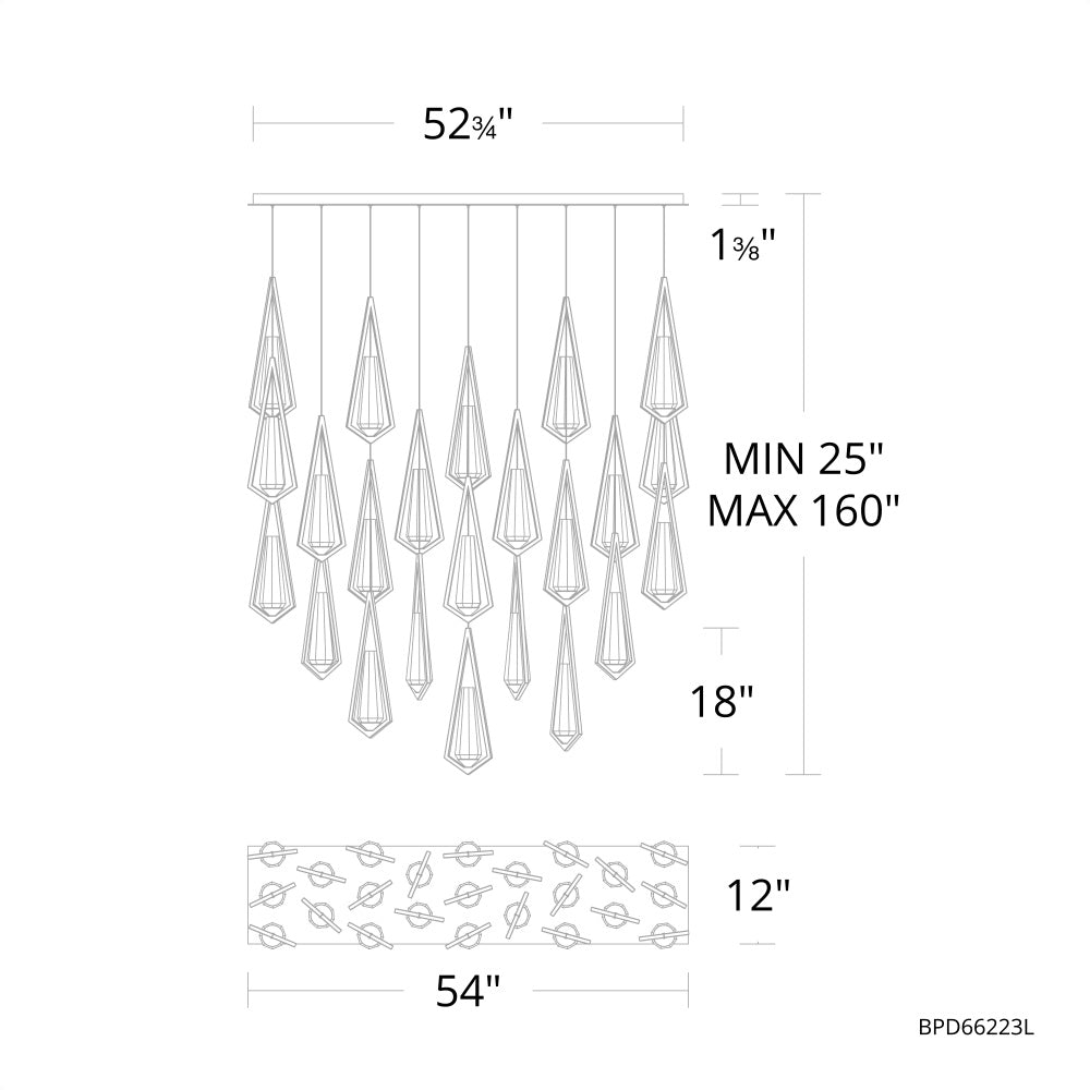 Schobek Crystal Linear Chandelier 23 Light