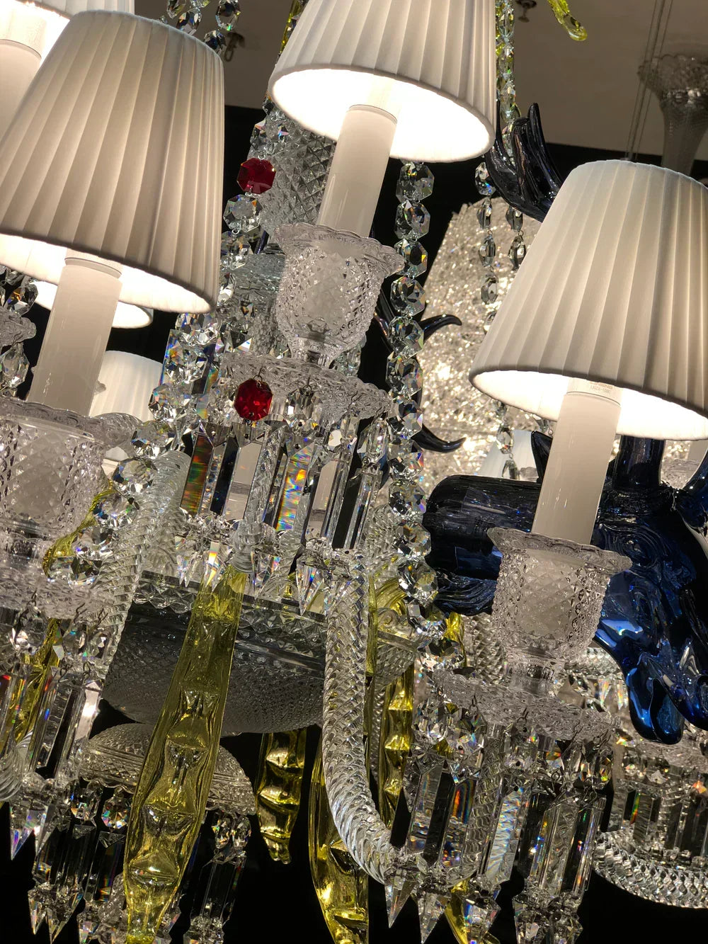 Maria Classic Colorful Candle Branch Blue Deer Crystal Chandelier for Living Room/Dining Room