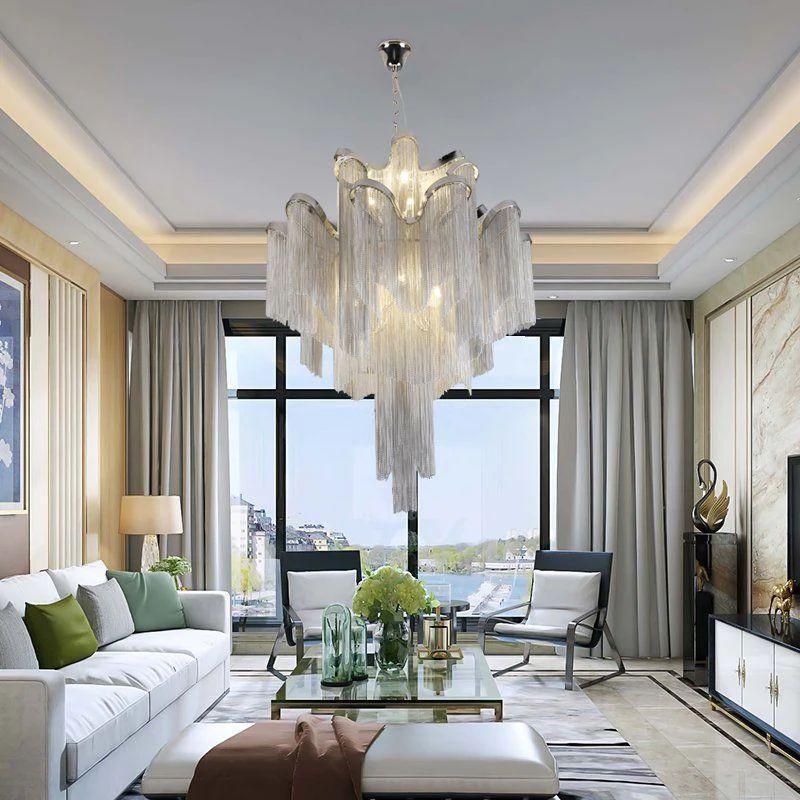 Baucis Aluminum Chain Tassel Chandelier Main image