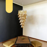 Petals Spiral Murano Amber Chandelier