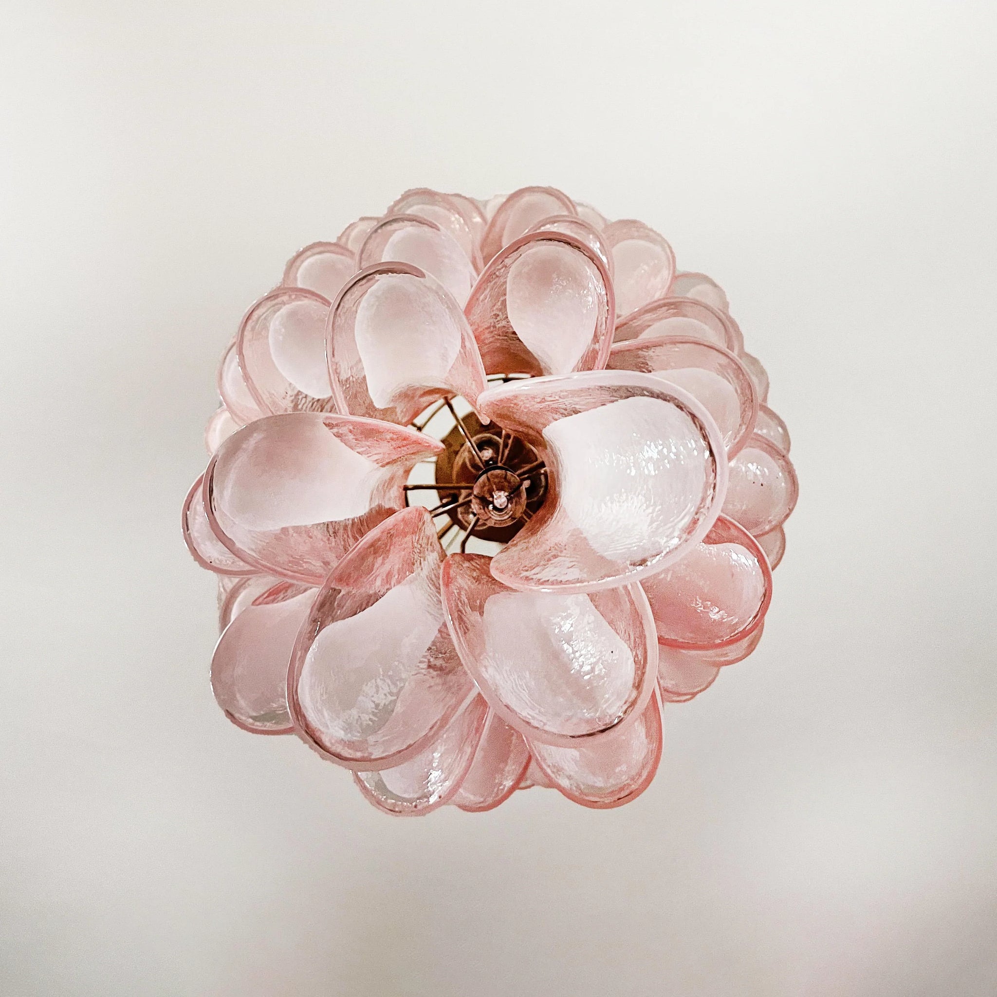 Petals Spiral Murano Pink Chandelier