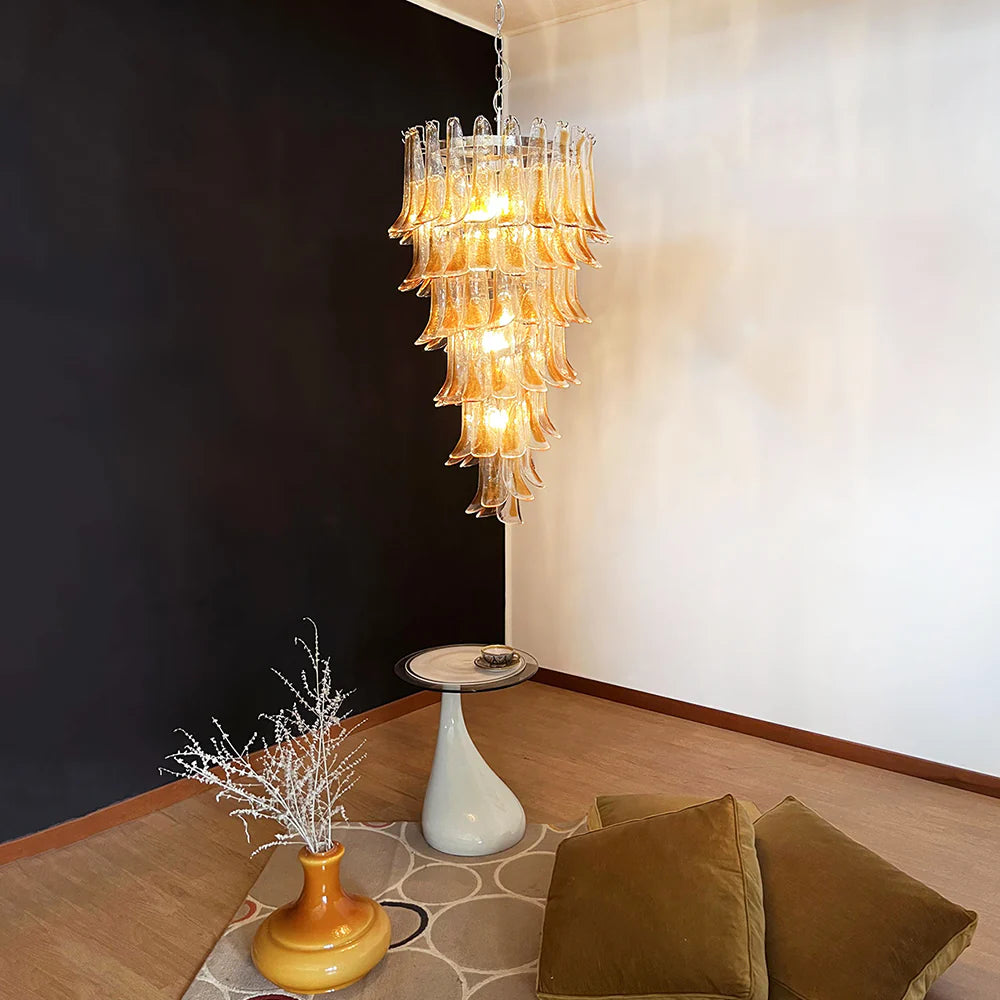 Petals Spiral Murano Transparent Chandelier Secondary image