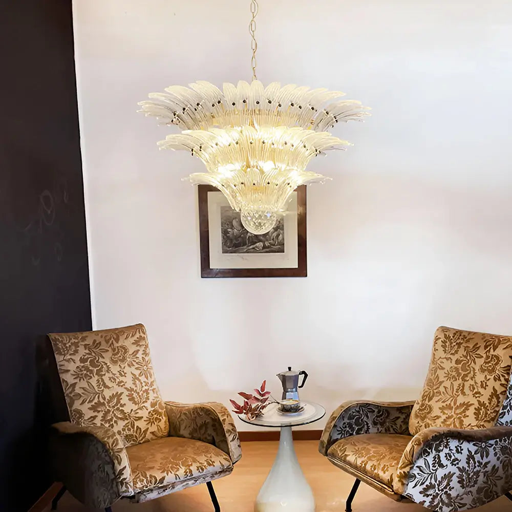 Beautifully Murano Palmette Transparent Chandelier Secondary image