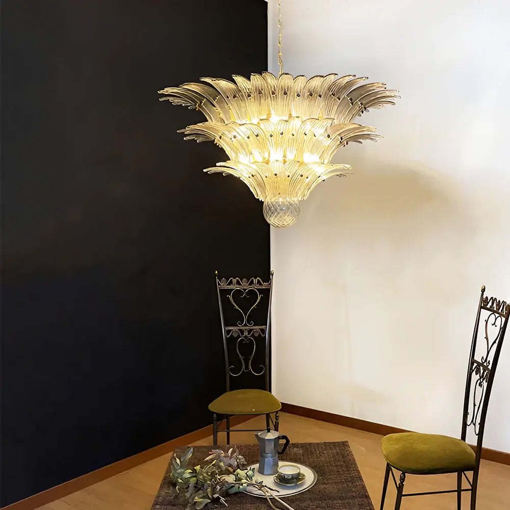 Beautifully Murano Palmette Smoked Chandelier Secondary image