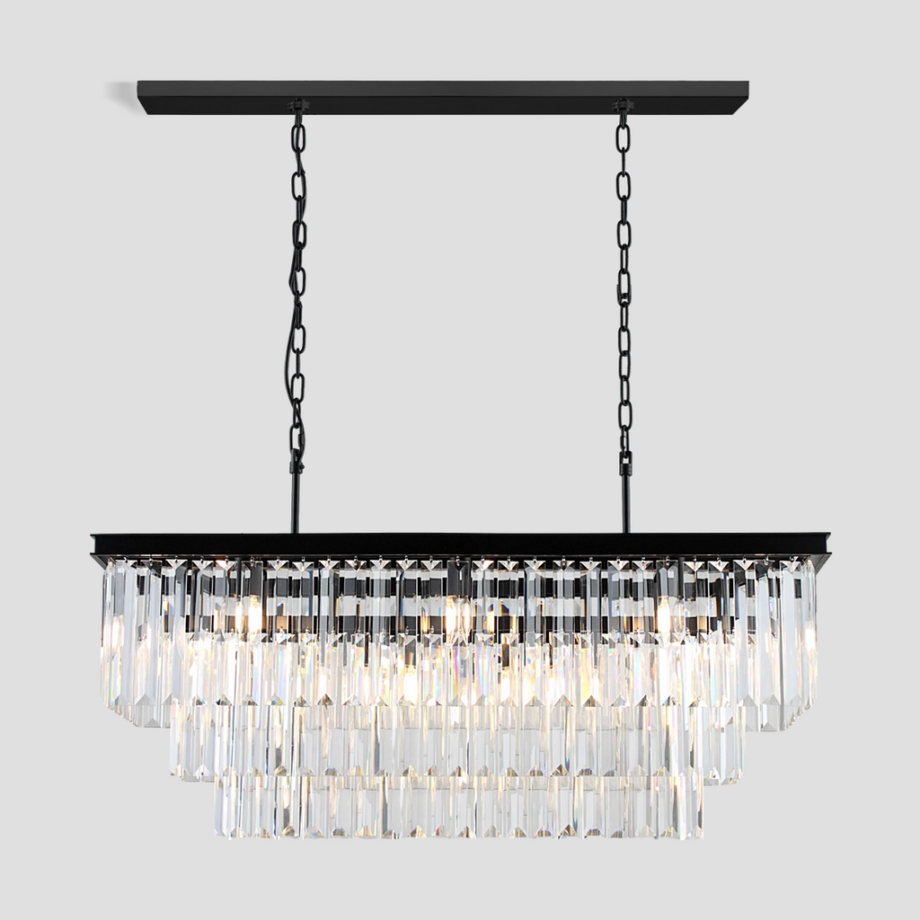 Falria 3-Tier Crystal Rectangular Chandelier