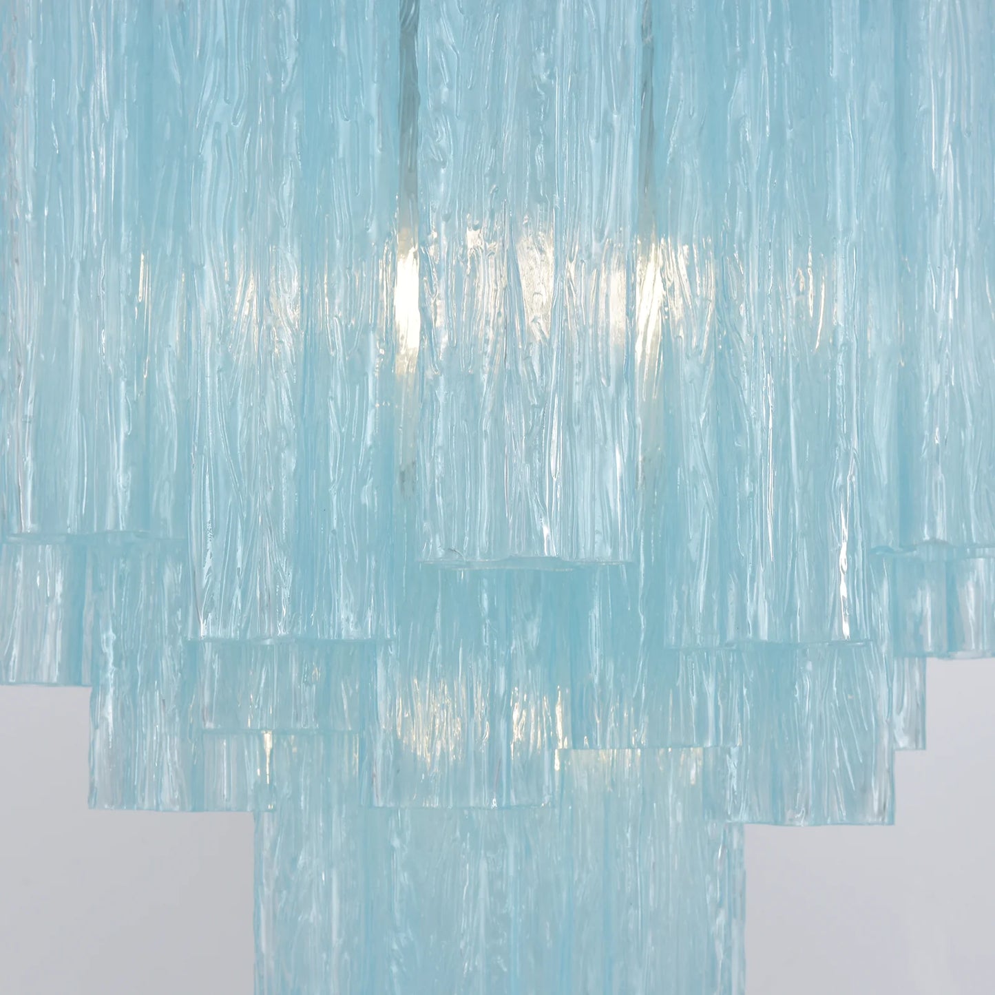 Blue Murano Glass Tube Chandelier