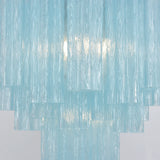 Blue Murano Glass Tube Chandelier