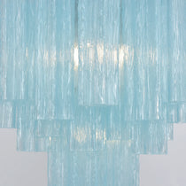 Blue Murano Glass Tube Chandelier