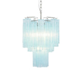 Blue Murano Glass Tube Chandelier