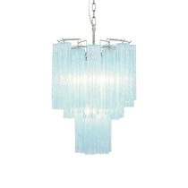 Blue Murano Glass Tube Chandelier