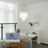 Blue Murano Glass Tube Chandelier