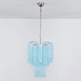 Blue Murano Glass Tube Chandelier