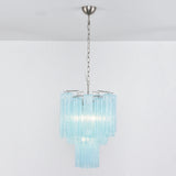 Blue Murano Glass Tube Chandelier