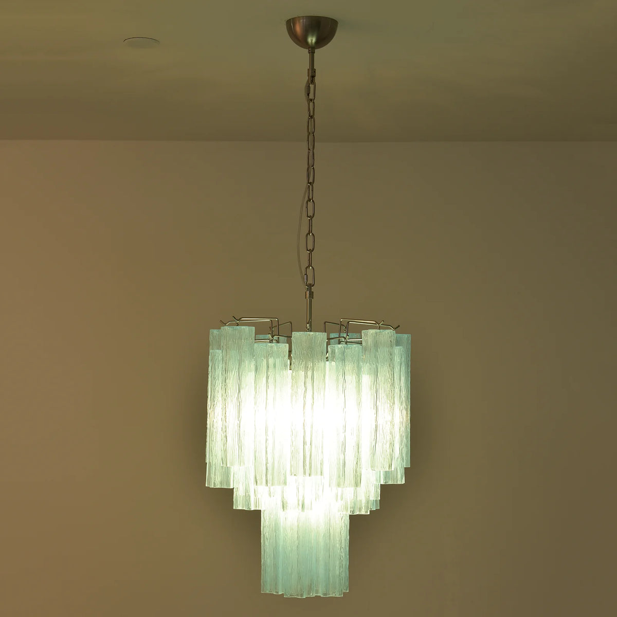 Blue Murano Glass Tube Chandelier