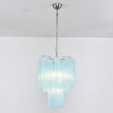 Blue Murano Glass Tube Chandelier