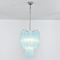 Blue Murano Glass Tube Chandelier