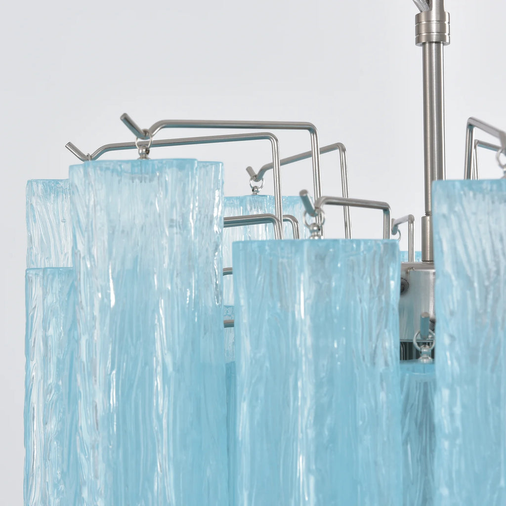 Blue Murano Glass Tube Chandelier