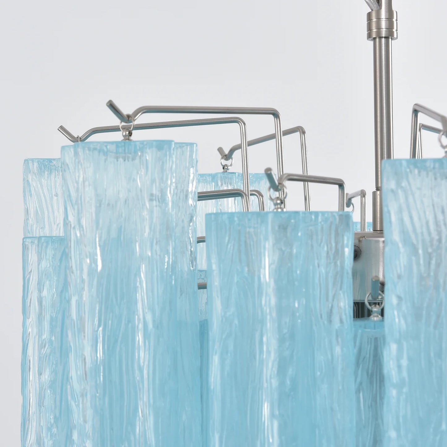 Blue Murano Glass Tube Chandelier
