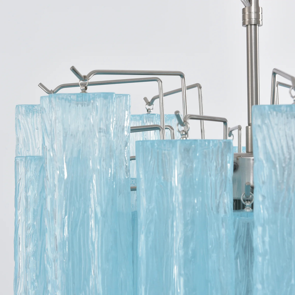 Blue Murano Glass Tube Chandelier