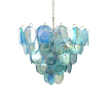 Blue Murano Glass Disc Chandelier