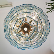 Blue Murano Glass Disc Chandelier