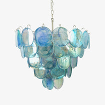 Blue Murano Glass Disc Chandelier