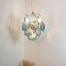 Blue Murano Disc Glass Chandelier