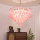 Contemporary Blush Pink Glass Murano Chandelier - CasaraHouse