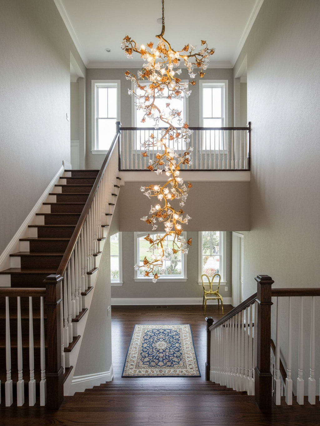 Brass Maple Branch Chandelier