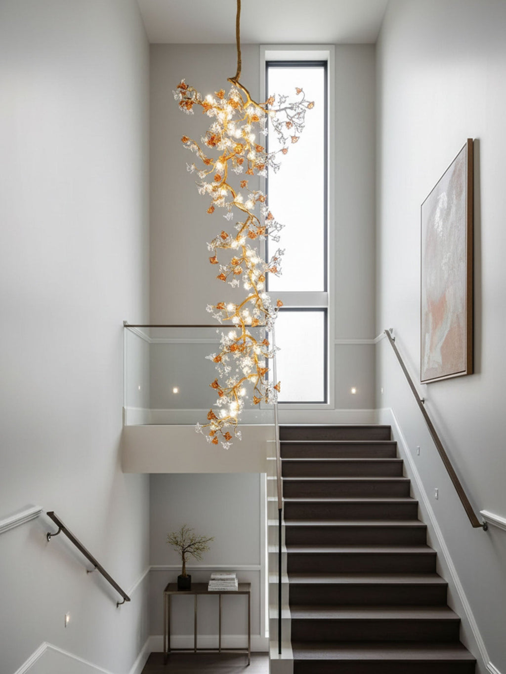 Brass Maple Branch Chandelier