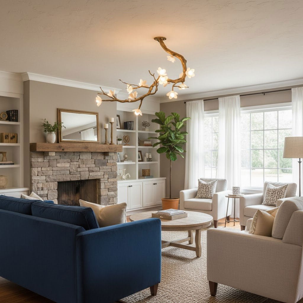 Luxury Brass Flower Branch Chandelier - CasaraHouse