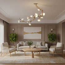 Luxury Brass Flower Branch Chandelier - CasaraHouse