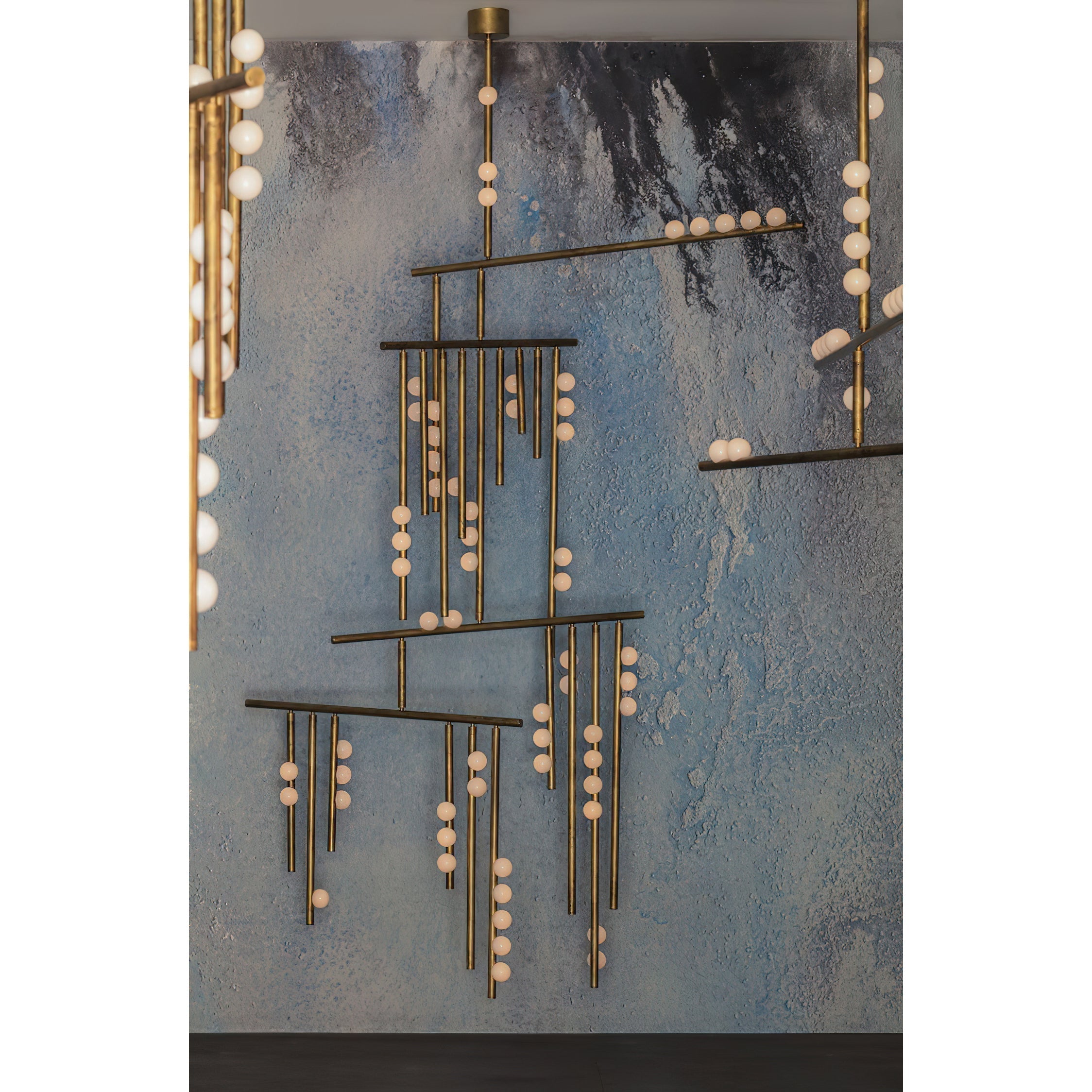 Brass Drop System Chandelier