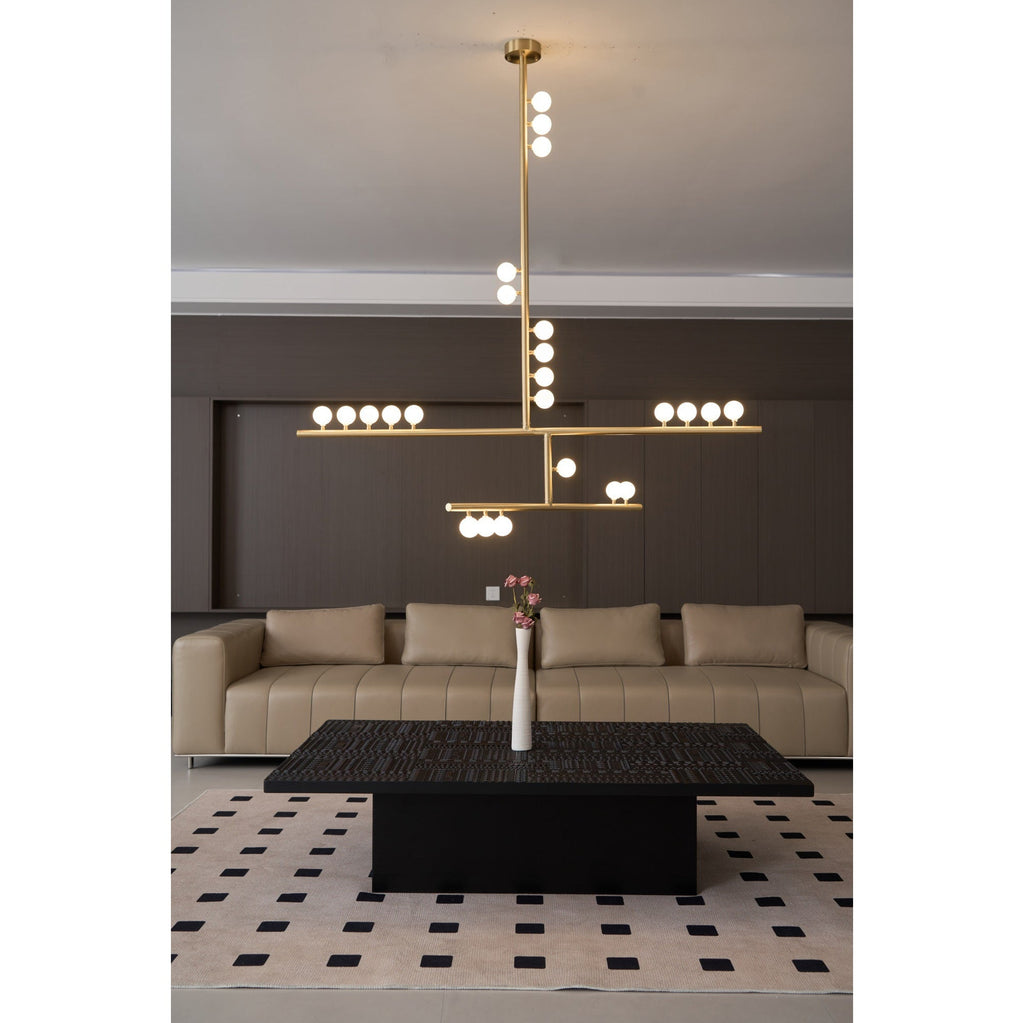 Brass Drop System Chandelier