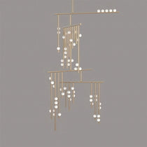 Brass Drop System Chandelier