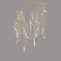 Brass Drop System Chandelier
