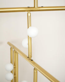 Brass Glass Drop Chandelier