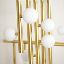 Brass Glass Drop Chandelier